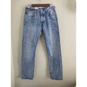 NWT  Levi's 501 Jeans Men 30 x 32 Blue Denim Button Fly Straight Leg Distressed